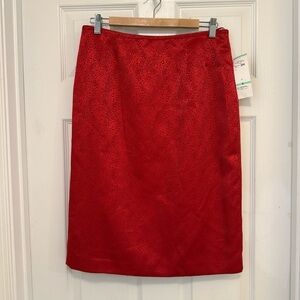 NWT Vintage Collections for Le Suit Red Monochrome Leopard Suit Skirt